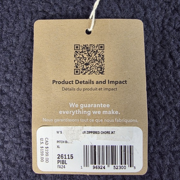 New Patagonia Jacket Women's Better Sweater Zippered Chore XL Pitch Blue NWT - Picture 6 of 15